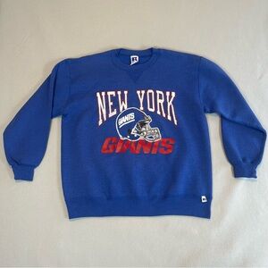Vintage 90s New York Giants Russell Athletic Sweatshirt XL Blue Made in USA NFL